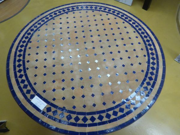 Mesa de mosaico en azul. 1.00 mtrs de diámetro - Imagen 3