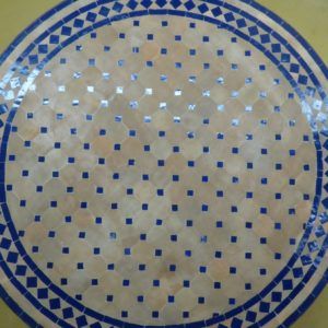 Mesa de mosaico en azul. 1.00 mtrs de diámetro