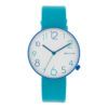 Reloj números-colores esfera blanca. Combinación azules