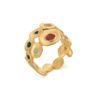 Anillo círculos esmaltes colores. Latón bañado en oro. Joi Dar´t. Talla 16