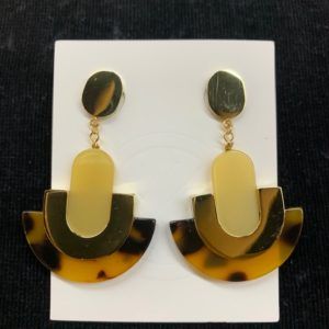 Pendientes de pasta carey o azules, y acero dorado. "Art deco"