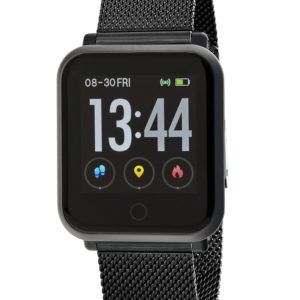 Smart watch con malla milanesa de Marea. Negro