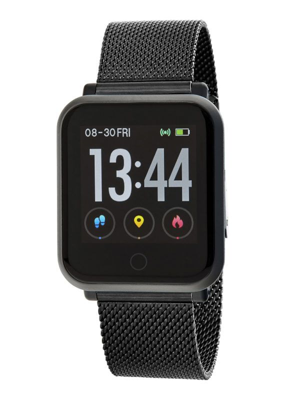 Smart watch con malla milanesa de Marea. Negro