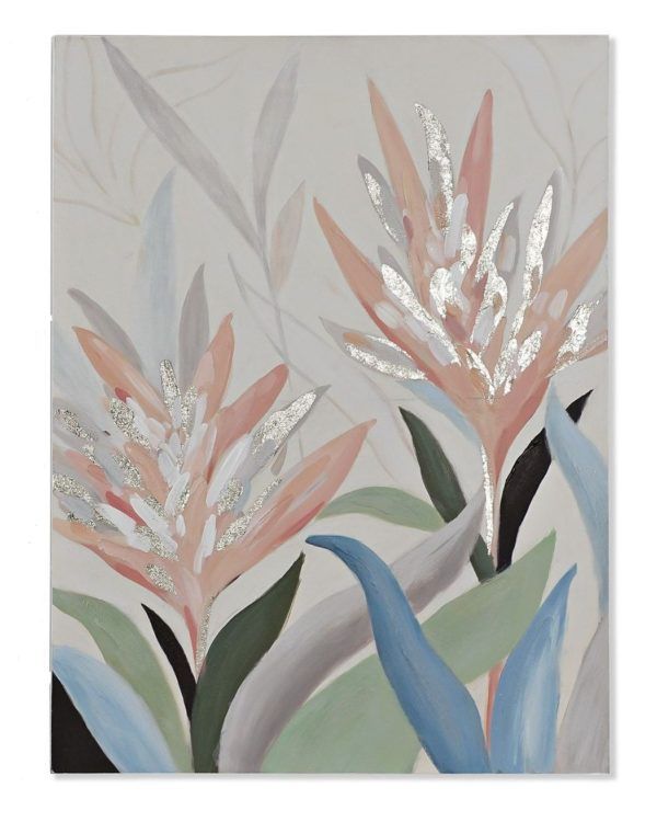 Cuadro motivos florales colores pastel. Sin flor