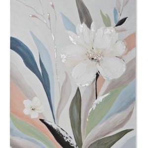 Cuadro motivos florales colores pastel. Con flores