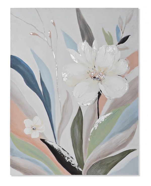 Cuadro motivos florales colores pastel. Con flores