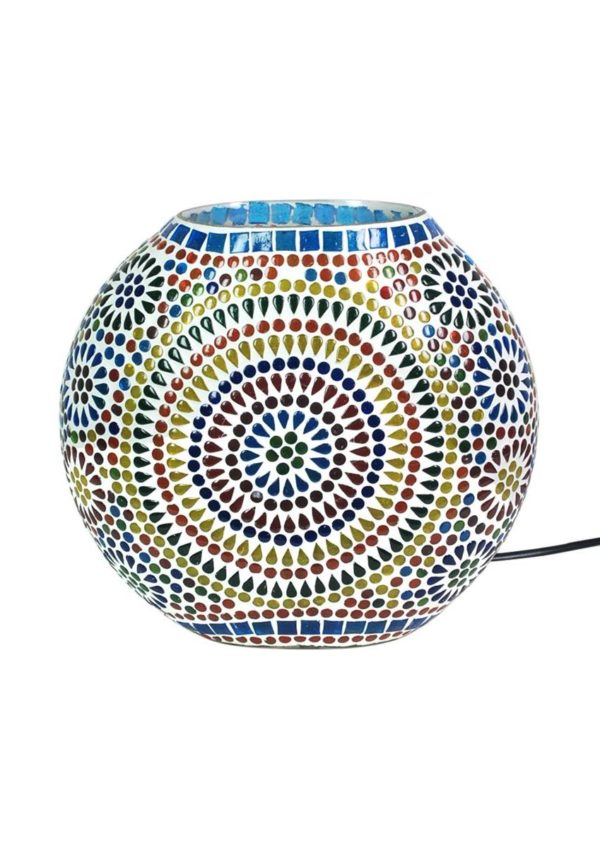 Lámpara jarrón de cristal y mosaico de vidrios de colores - Imagen 2