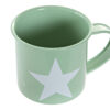 Mug de metal con asa y estrella pintada en blanco - Imagen 2