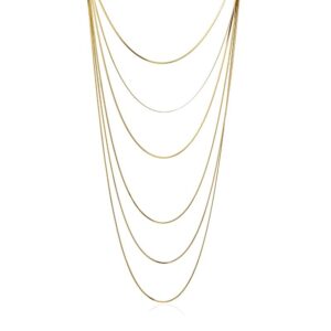 Collar snake largo acero seis capas de Anartxy