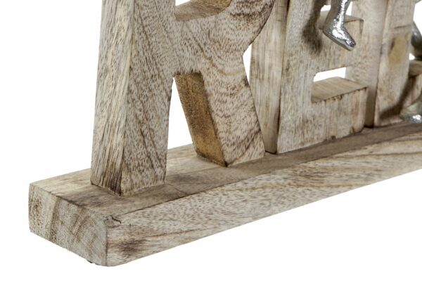 Figura decorativa "relax" madera mango y aluminio. Detalle base