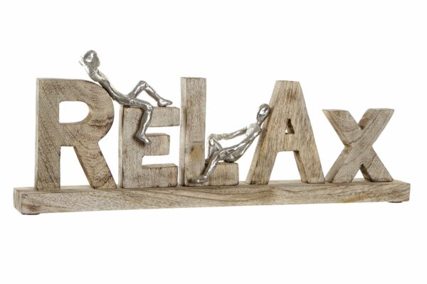 Figura decorativa "relax" madera mango y aluminio