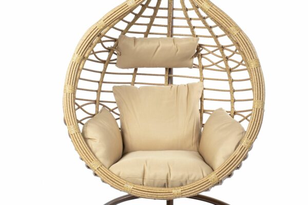 Sillón colgante de ratán y aluminio para exterior e interior - Imagen 3