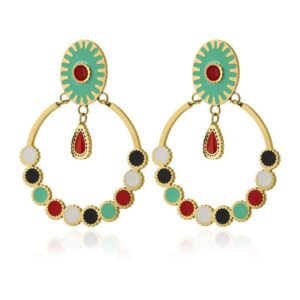 Pendientes aro con esmalte multicolor de Anartxy