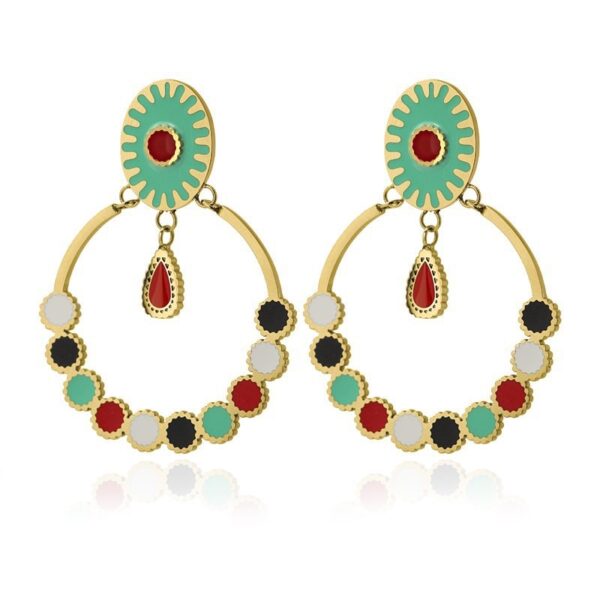 Pendientes aro con esmalte multicolor de Anartxy
