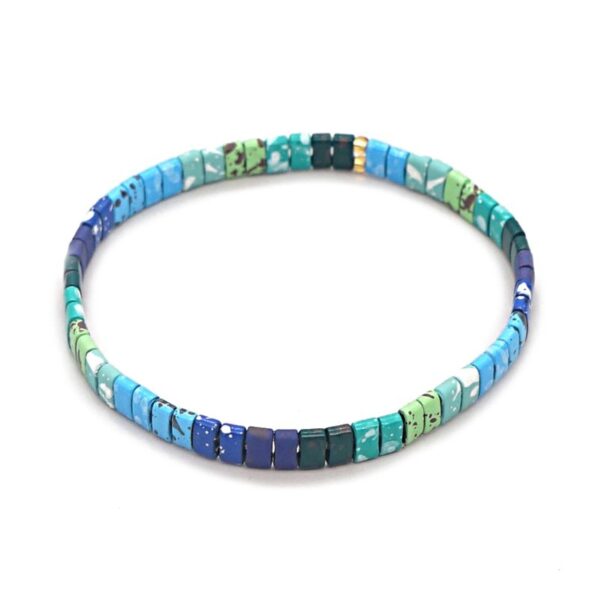 Pulsera con miyuki de colores y acero bañado de Anartxy ver 22. X