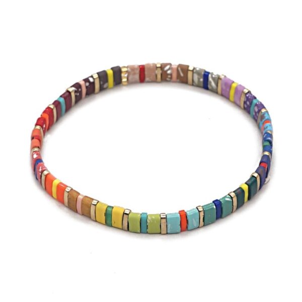 Pulsera con miyuki de colores y acero bañado de Anartxy ver 22. X3