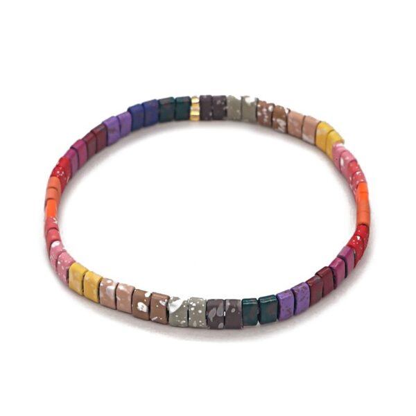 Pulsera con miyuki de colores y acero bañado de Anartxy ver 22. X7