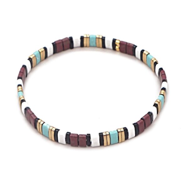 Pulsera con miyuki de colores y acero bañado de Anartxy ver 22. X9