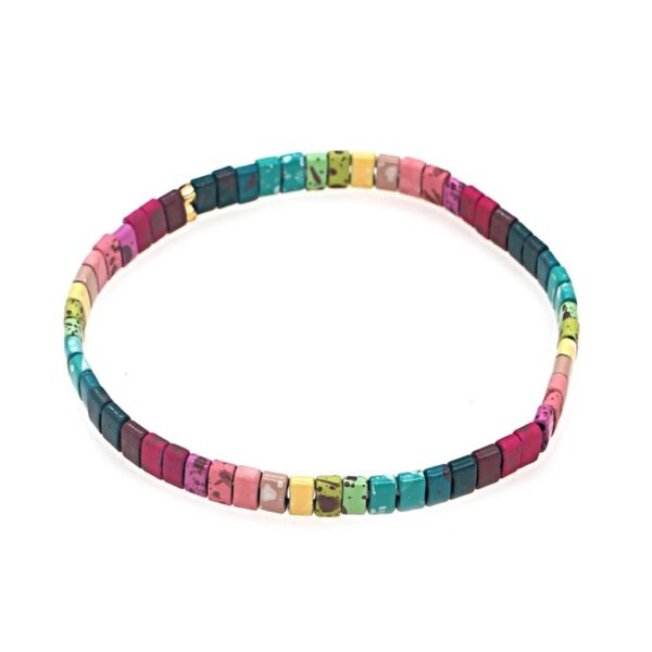 Pulsera con miyuki de colores y acero bañado de Anartxy ver 22. X10