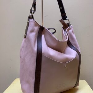 Bolso canvas algodón y piel de Cuirots. Visto de lado