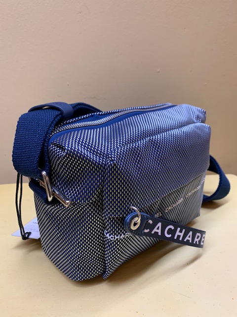 Bolso contenedor pequeño en nylon bicolor de Cacharel. Azul