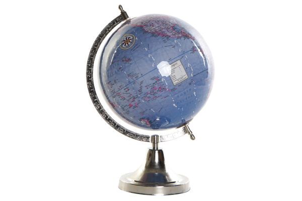 Globo terráqueo pvc azul y aluminio plateado