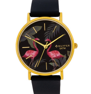 Reloj con flamencos caja 36mm sumergible. Negro