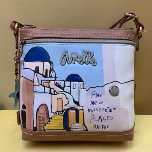Bolso cuadrado con paisaje urbano Anekke Mediterranean. Vista frontal