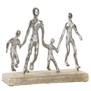 Escultura familia madera aluminio