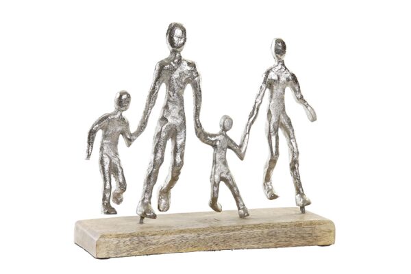 Escultura familia madera aluminio