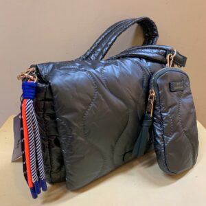 Bolso acolchado solapa y funda móvil MartinaK. Verde