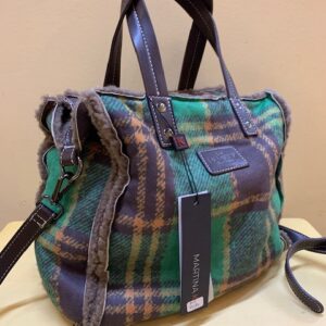 Bolso cuadrado borrego estampado MartinaK. Verde