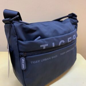 Bolso ultraligero contenedor multibolsillos Tiger. Vista lateral del negro