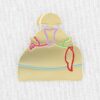 Broche menina acero dorado con esmalte colores. Colores vivos