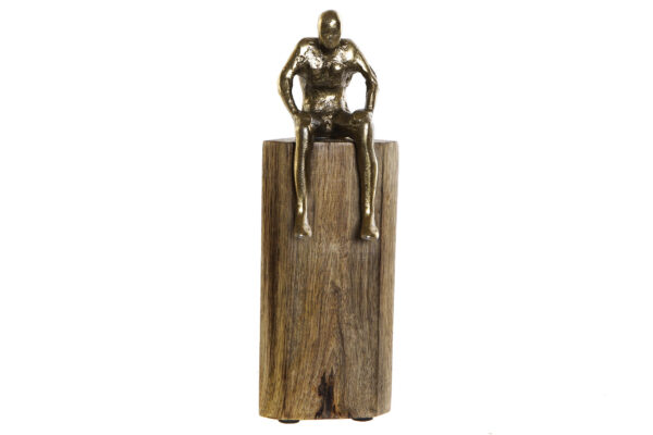 Figura aluminio hombre sentado - Imagen 2
