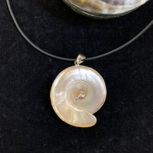 Colgante espiral nácar plata