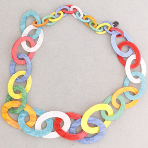 Collar largo eslabones multicolor