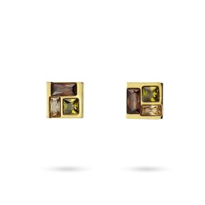 Pendientes cuadrados circonitas multicolor Anartxy