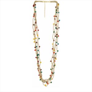 Collar largo trenzas colores