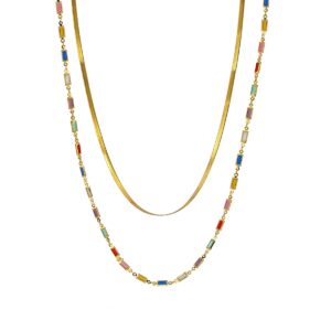 Collar doble baguettes multicolor