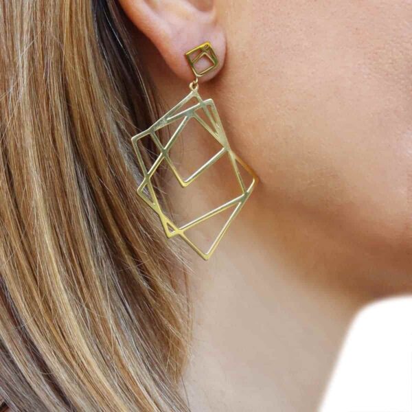 Pendientes colgantes geométricos - Imagen 3