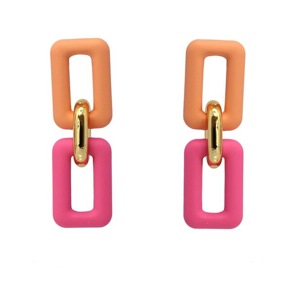 Pendientes en naranja y fucsia