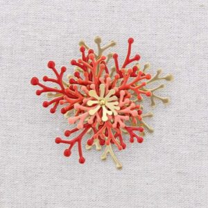 Broche acero coral esmalte