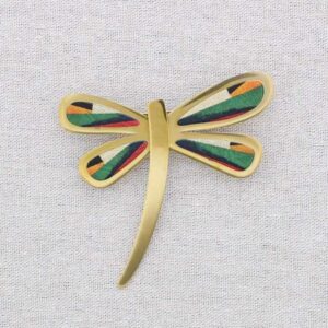 Broche libélula acero dibujo