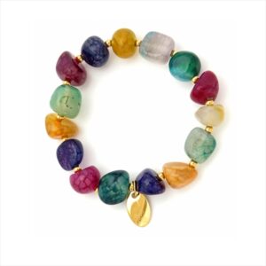 Pulsera elástica ágatas acero