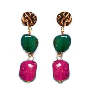Con ágata fucsia y verde