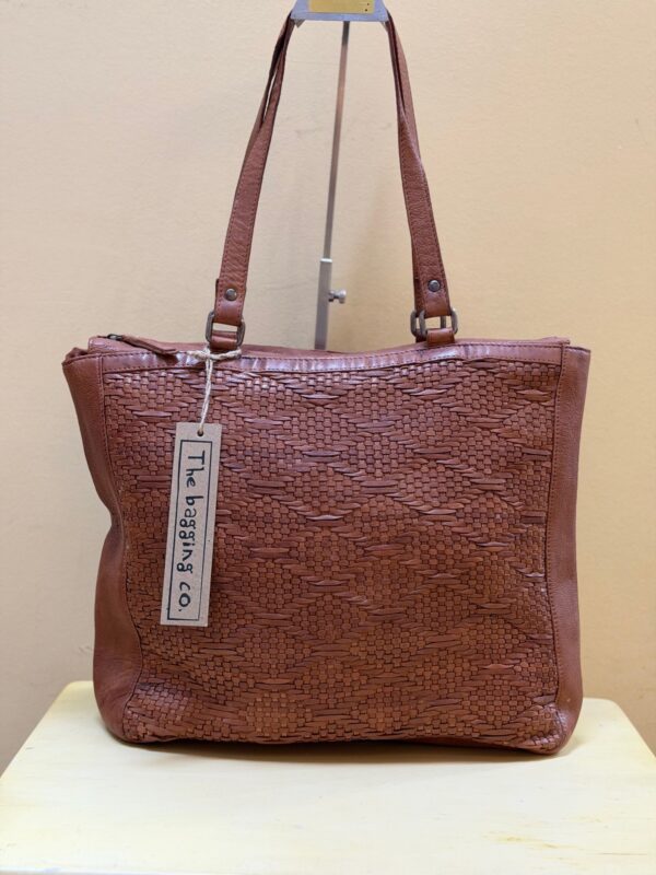 Bolso grande piel trenzado - Imagen 3