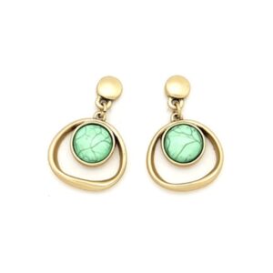 En dorado con resina verde agua