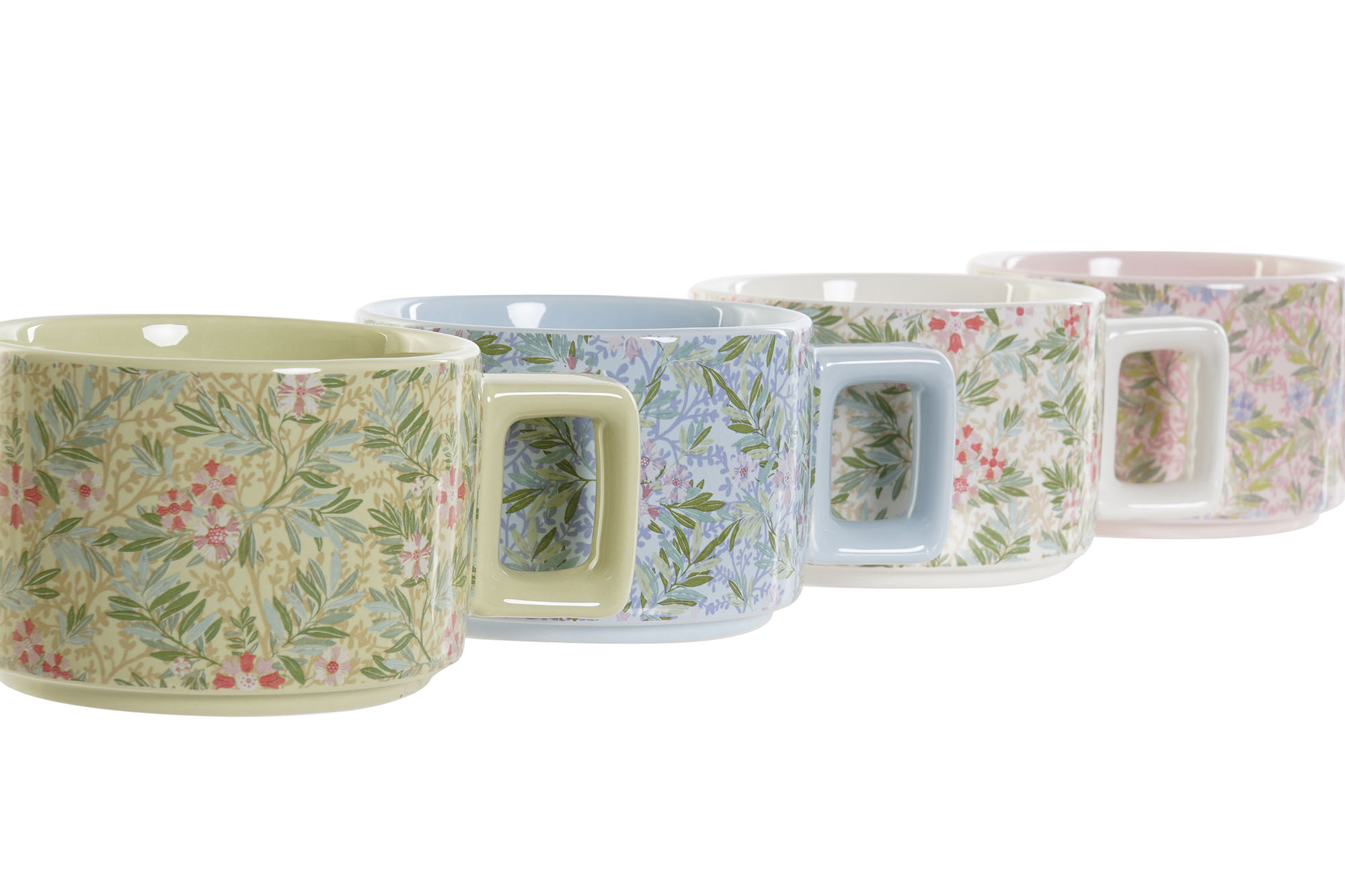 Vista del conjunto de tazas que forman el set