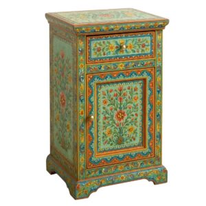 Vista total de la mesilla con cajón y armario